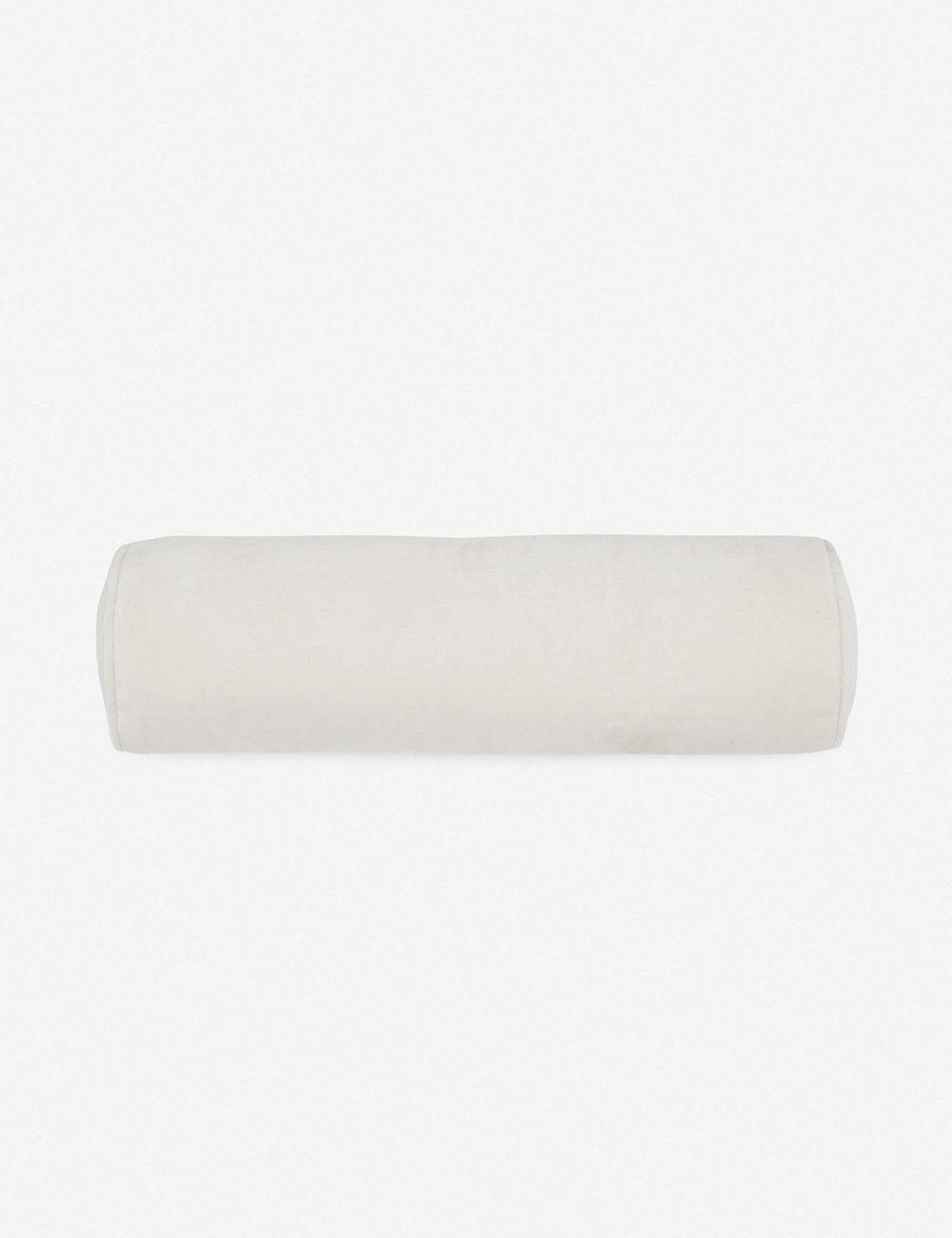 Sabine white velvet cylindrical bolster pillow